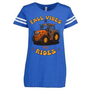 Autumn Vibes & Hay Rides Graphic Enza Ladies Jersey Football T-Shirt