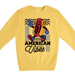 American Vibes Hot Dog Premium Crewneck Sweatshirt