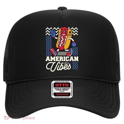 American Vibes Hot Dog High Crown Mesh Back Trucker Hat