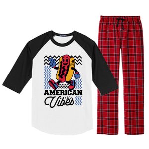 American Vibes Hot Dog Raglan Sleeve Pajama Set