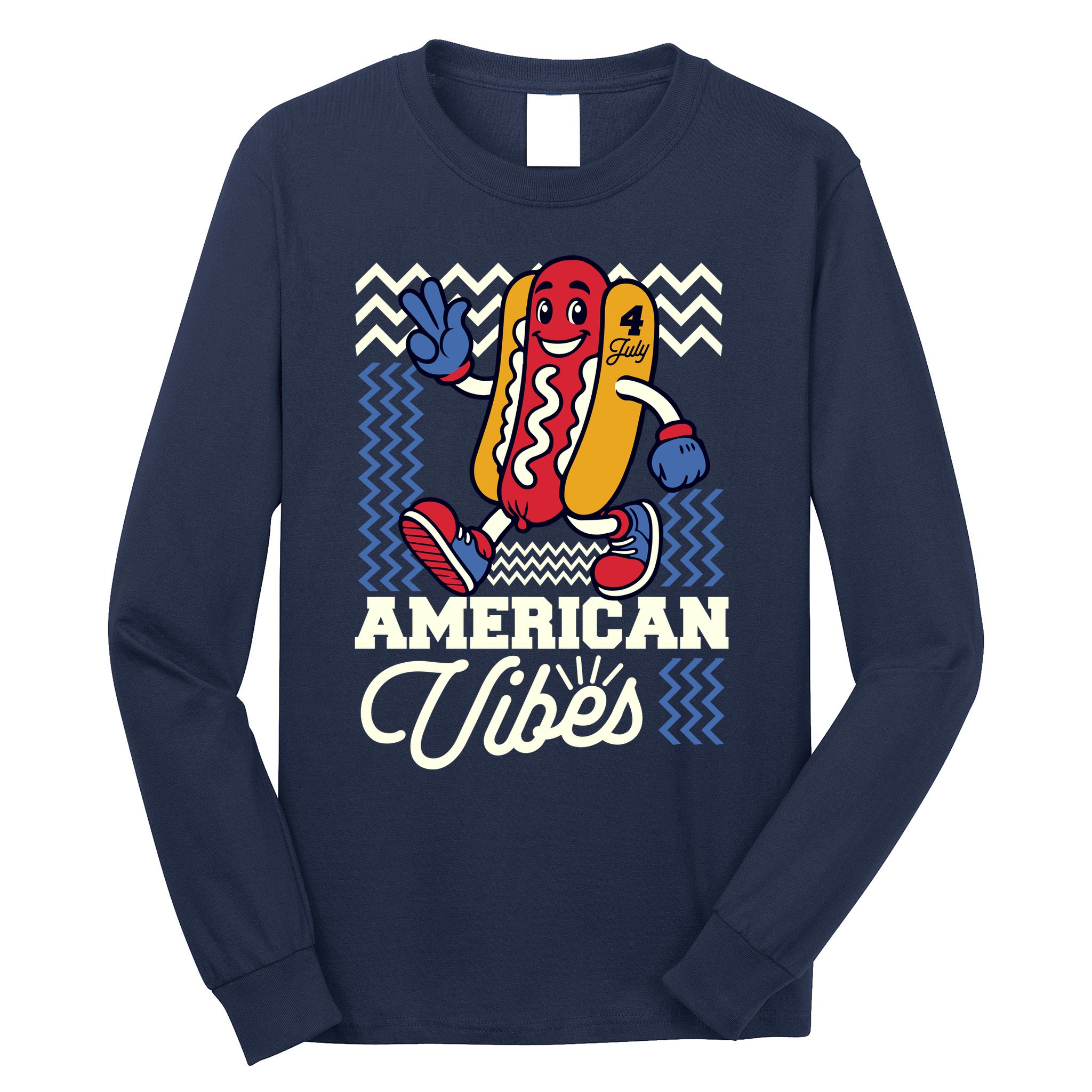 American Vibes Hot Dog Long Sleeve Shirt