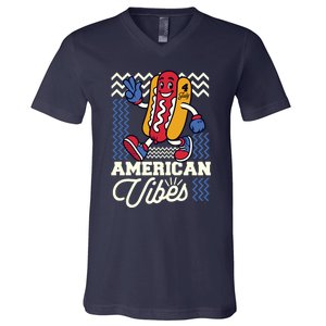 American Vibes Hot Dog V-Neck T-Shirt