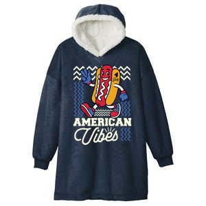 American Vibes Hot Dog Hooded Wearable Blanket