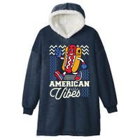 American Vibes Hot Dog Hooded Wearable Blanket