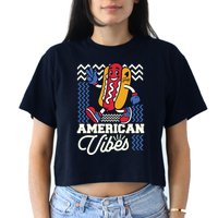 American Vibes Hot Dog Women's Crop Top Tee