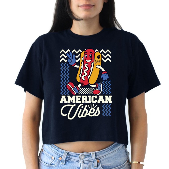 American Vibes Hot Dog Women's Crop Top Tee