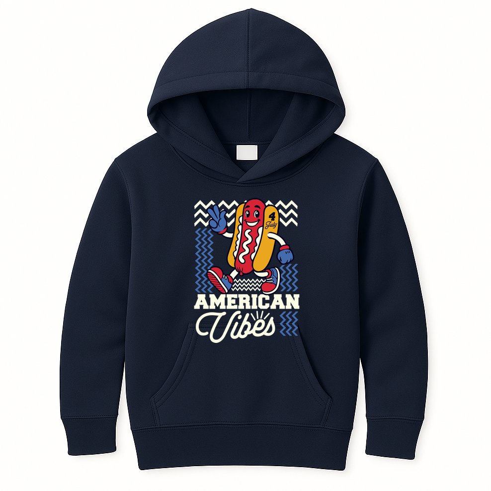 American Vibes Hot Dog Kids Hoodie