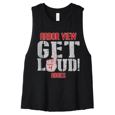 Arbor View High School Get Loud Aggies Women's Racerback Cropped Tank