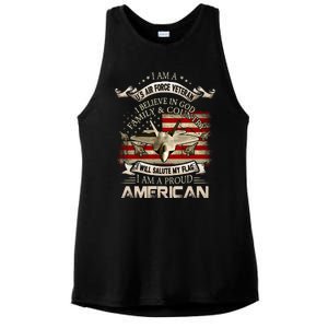 Air Veteran I Believe In God Family And Country Force Ladies PosiCharge Tri-Blend Wicking Tank