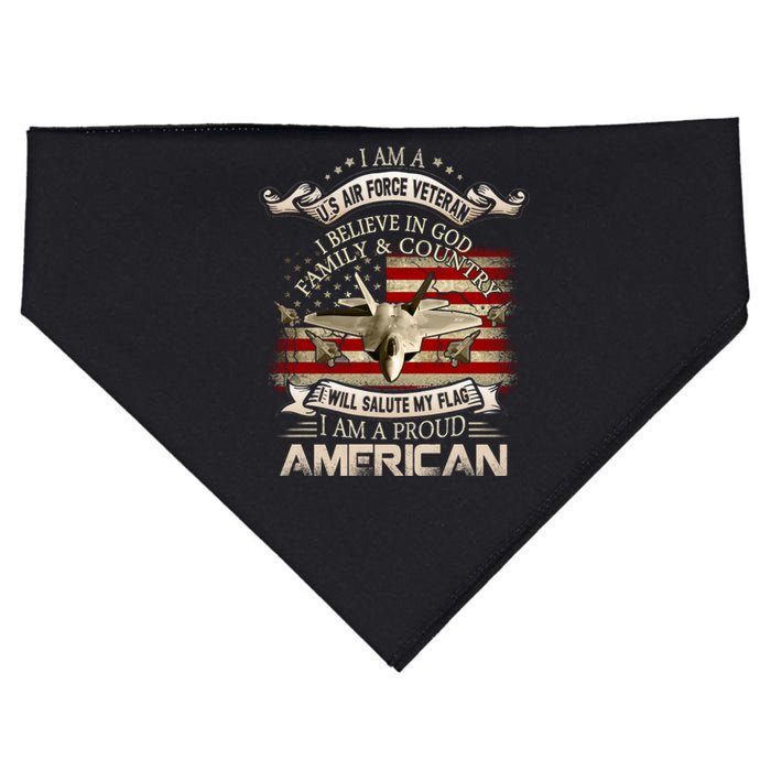 Air Veteran I Believe In God Family And Country Force USA-Made Doggie Bandana