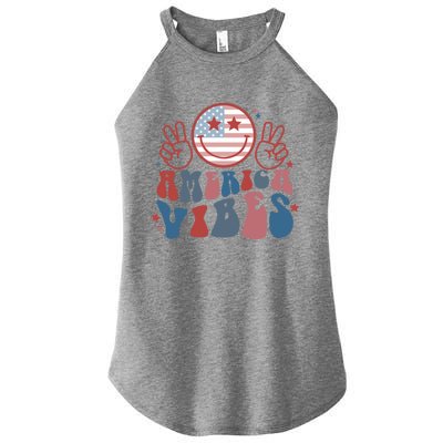 America Vibes July 4 Gift Women’s Perfect Tri Rocker Tank