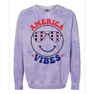 America Vibes July 4th America Flag Patriot Usa Gift Colorblast Crewneck Sweatshirt