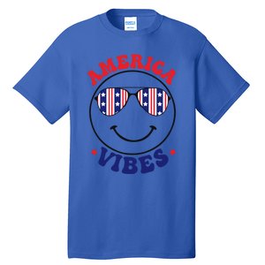 America Vibes July 4th America Flag Patriot Usa Gift Tall T-Shirt