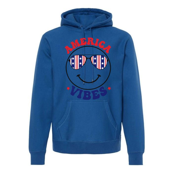 America Vibes July 4th America Flag Patriot Usa Gift Premium Hoodie