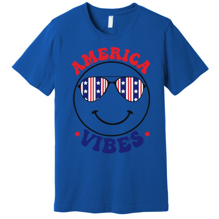 America Vibes July 4th America Flag Patriot Usa Gift Premium T-Shirt