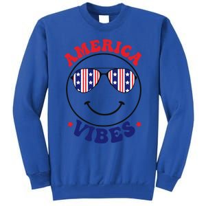 America Vibes July 4th America Flag Patriot Usa Gift Tall Sweatshirt