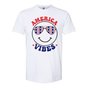 America Vibes July 4th America Flag Patriot Usa Gift Softstyle CVC T-Shirt