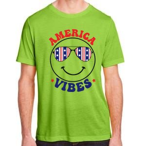 America Vibes July 4th America Flag Patriot Usa Gift Adult ChromaSoft Performance T-Shirt