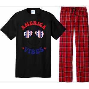 America Vibes July 4th America Flag Patriot Usa Gift Pajama Set