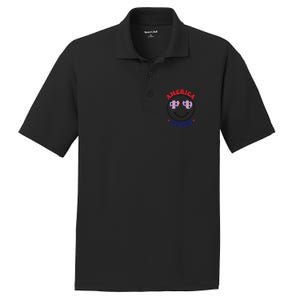 America Vibes July 4th America Flag Patriot Usa Gift PosiCharge RacerMesh Polo