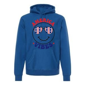 America Vibes July 4th America Flag Patriot Usa Gift Premium Hoodie