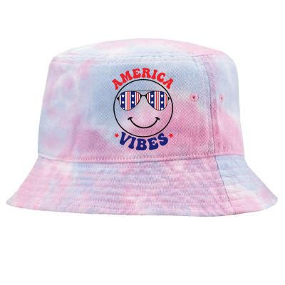 America Vibes July 4th America Flag Patriot Usa Gift Tie-Dyed Bucket Hat