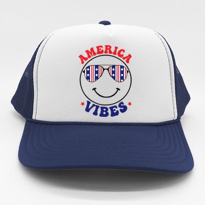 America Vibes July 4th America Flag Patriot Usa Gift Trucker Hat