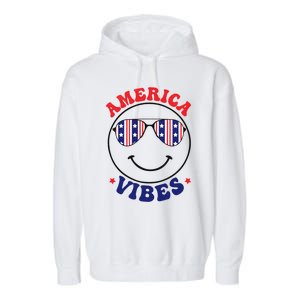 America Vibes July 4th America Flag Patriot Usa Gift Garment-Dyed Fleece Hoodie