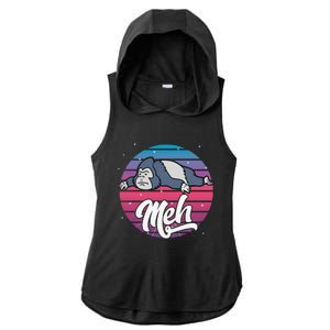 Aesthetic Vaporwave Japanese Otaku Meme Meh Gorilla Gift Ladies PosiCharge Tri-Blend Wicking Draft Hoodie Tank