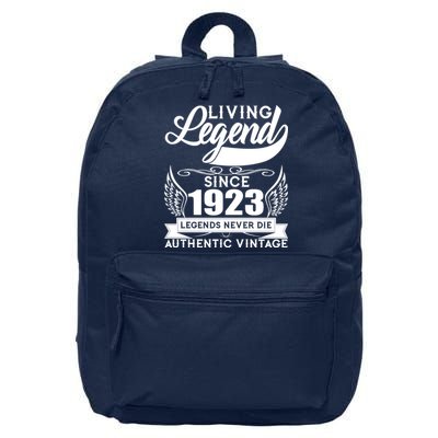 Authentic Vintage Living Legend Since 1923 Legends Never Die 100th Birthday 16 in Basic Backpack