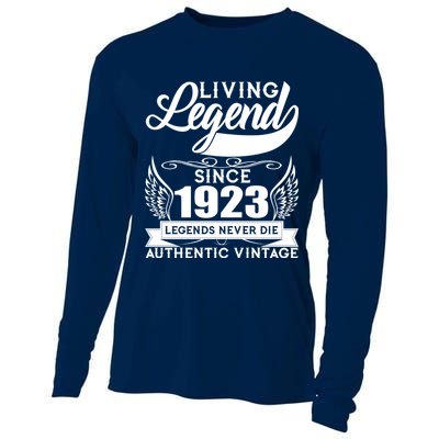 Authentic Vintage Living Legend Since 1923 Legends Never Die 100th Birthday Cooling Performance Long Sleeve Crew