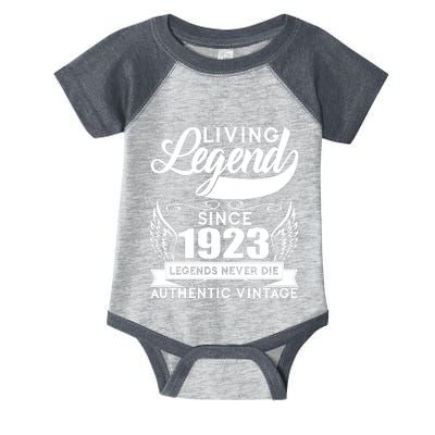 Authentic Vintage Living Legend Since 1923 Legends Never Die 100th Birthday Infant Baby Jersey Bodysuit