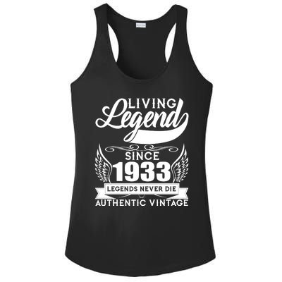 Authentic Vintage Living Legend Since 1933 Legends Never Die 90th Birthday Ladies PosiCharge Competitor Racerback Tank