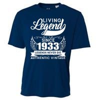 Authentic Vintage Living Legend Since 1933 Legends Never Die 90th Birthday Cooling Performance Crew T-Shirt