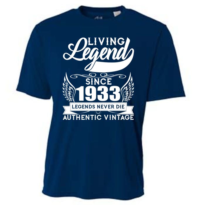 Authentic Vintage Living Legend Since 1933 Legends Never Die 90th Birthday Cooling Performance Crew T-Shirt