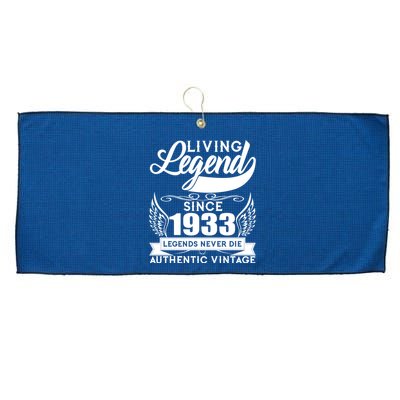 Authentic Vintage Living Legend Since 1933 Legends Never Die 90th Birthday Large Microfiber Waffle Golf Towel