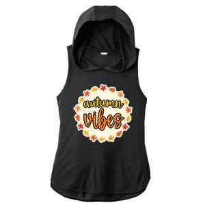 Autumn Vibes Leaf Season Ladies PosiCharge Tri-Blend Wicking Draft Hoodie Tank