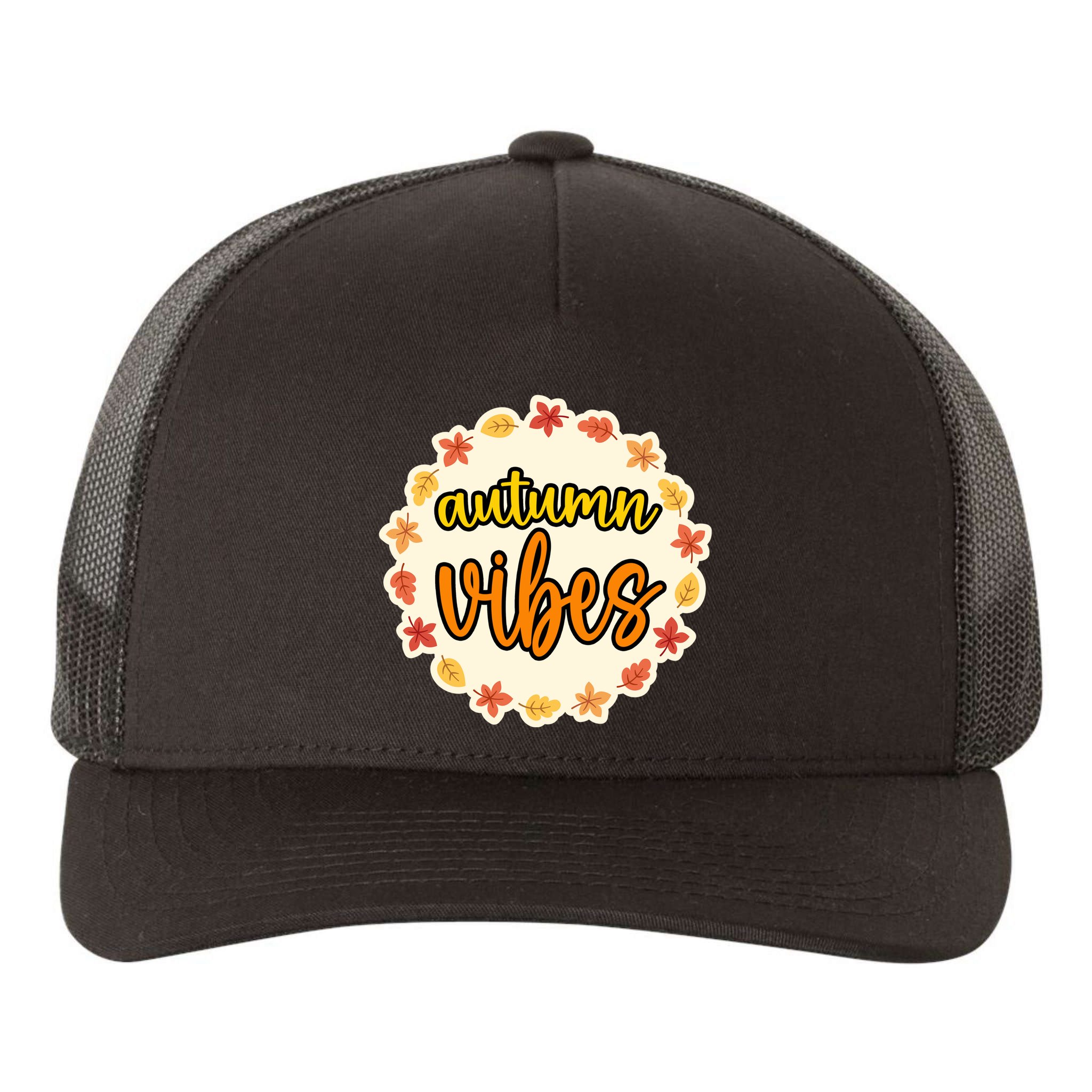 Autumn Vibes Leaf Season Yupoong Adult 5-Panel Trucker Hat