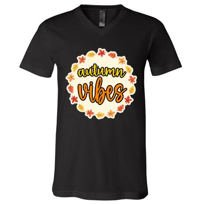 Autumn Vibes Leaf Season V-Neck T-Shirt