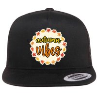 Autumn Vibes Leaf Season Flat Bill Trucker Hat