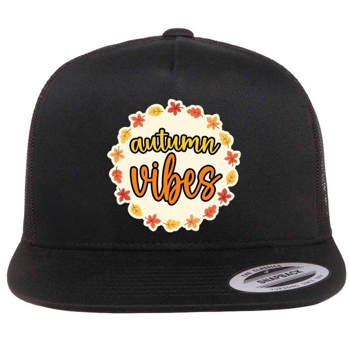 Autumn Vibes Leaf Season Flat Bill Trucker Hat