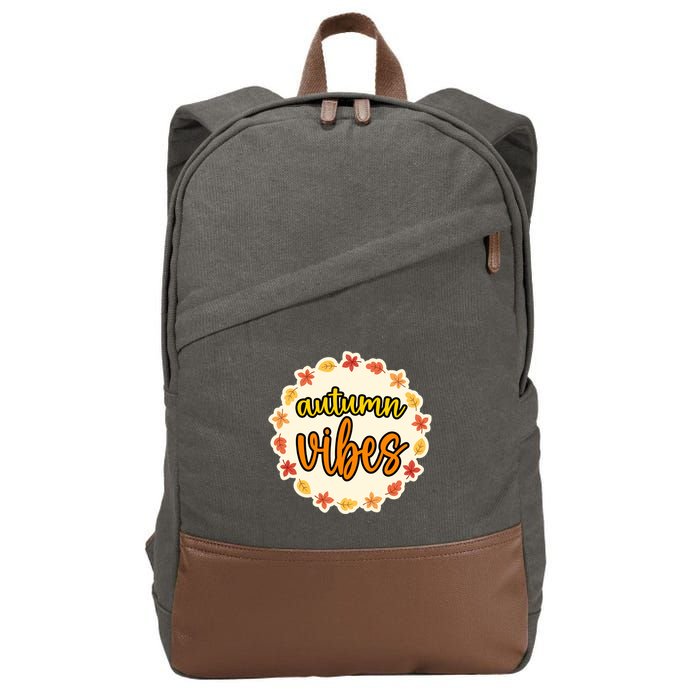 Autumn Vibes Leaf Season Cotton Canvas Backpack