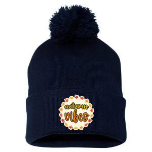 Autumn Vibes Leaf Season Pom Pom 12in Knit Beanie