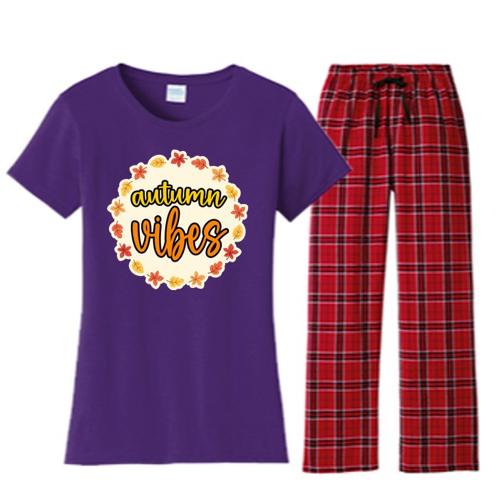 Autumn Vibes Leaf Season Women's Flannel Pajama Set