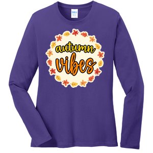 Autumn Vibes Leaf Season Ladies Long Sleeve Shirt