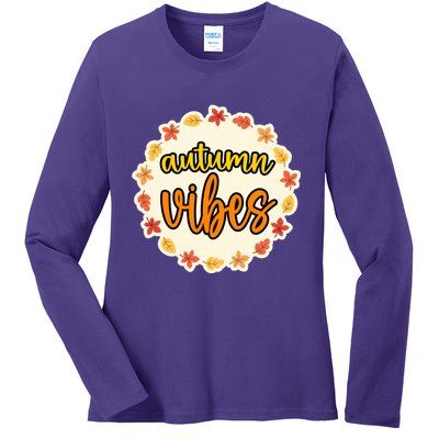 Autumn Vibes Leaf Season Ladies Long Sleeve Shirt