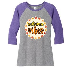 Autumn Vibes Leaf Season Women's Tri-Blend 3/4-Sleeve Raglan Shirt