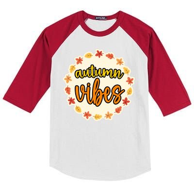 Autumn Vibes Leaf Season Kids Colorblock Raglan Jersey