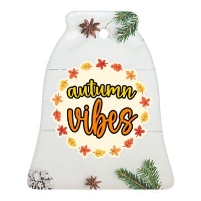 Autumn Vibes Leaf Season Ceramic Bell Ornament