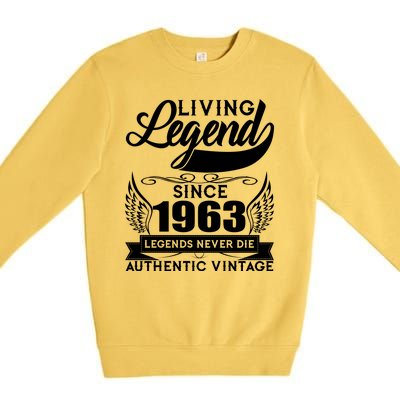 Authentic Vintage Living Legend Since 1963 Legends Never Die 60th Birthday Premium Crewneck Sweatshirt